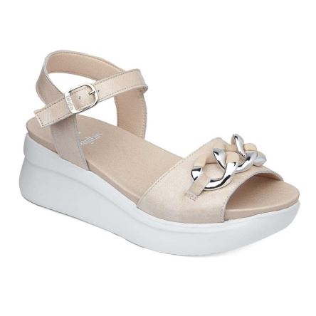 Sandalias Cuña Callaghan 29910 Llana Mujer Beige | ECMDOHG