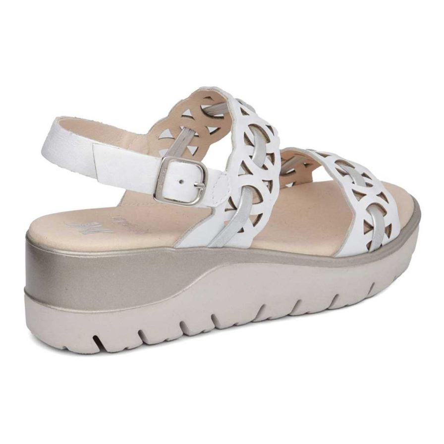 Sandalias Cuña Callaghan 26517 Uwanja Mujer Blancas | ECDTQSI