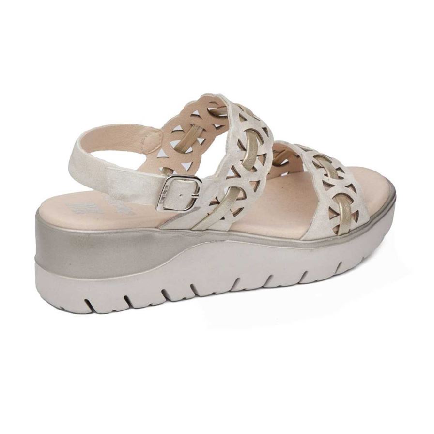 Sandalias Cuña Callaghan 26517 Uwanja Mujer Beige | ECIWFRY