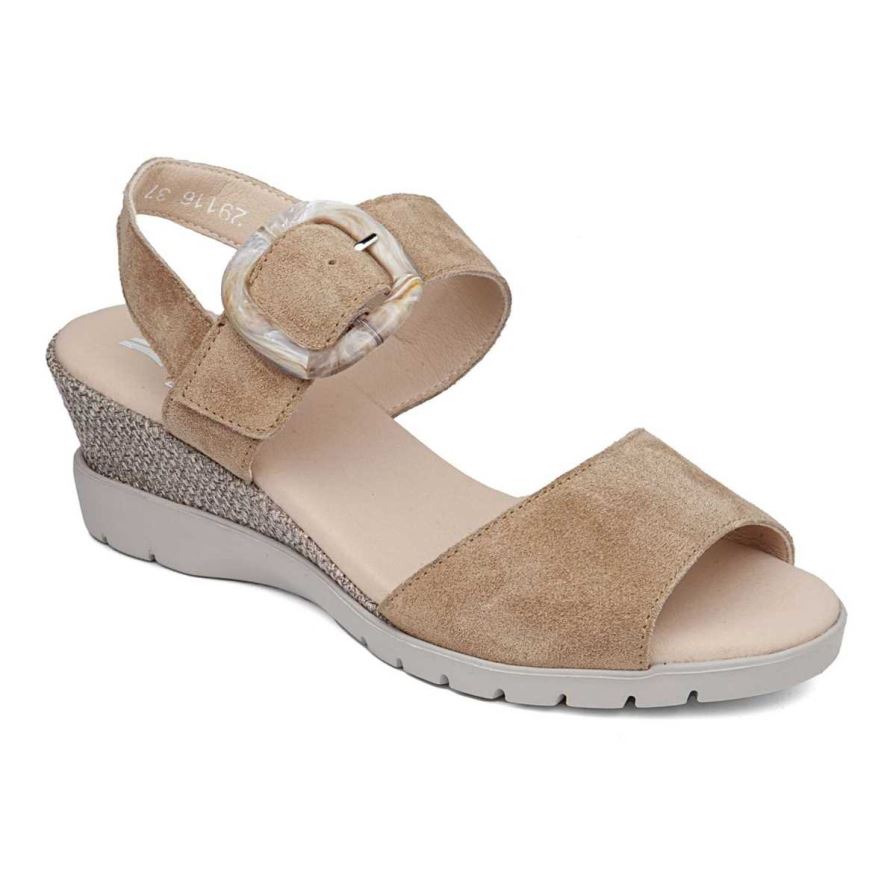 Sandalias Cuña Callaghan 29116 Esperanza Mujer Beige | ECGVZQP