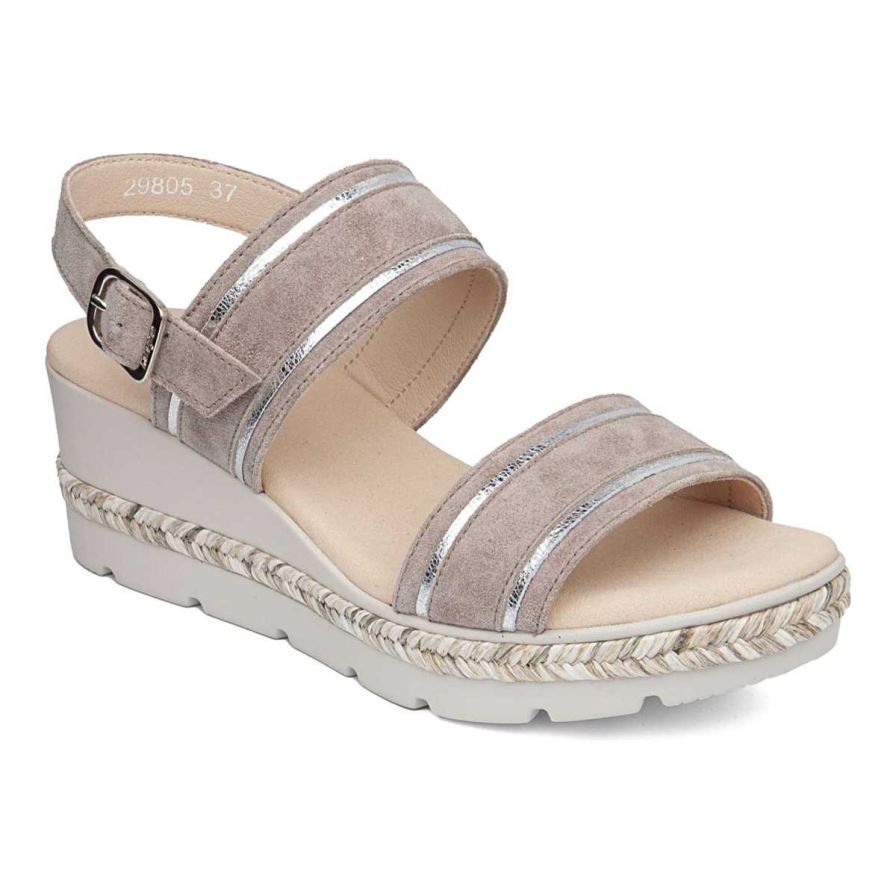 Sandalias Cuña Callaghan 29805 Mara Mujer Beige | ECEHGVF