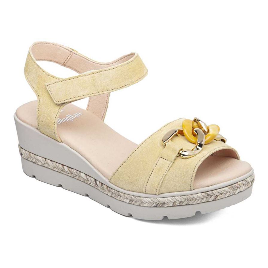 Sandalias Cuña Callaghan 29807 Mara Mujer Amarillo | ECBQURV