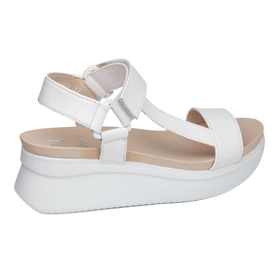 Sandalias Cuña Callaghan 29908 Llana Mujer Blancas | ECVLTZU