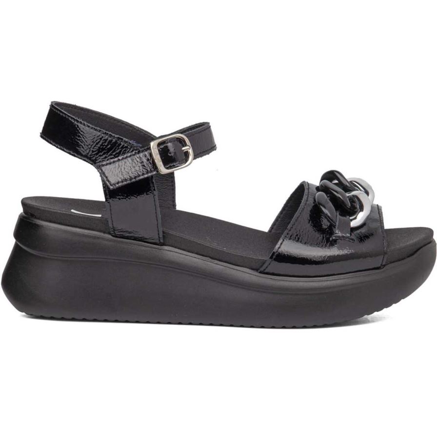 Sandalias Cuña Callaghan 29910 Llana Mujer Negras | ECHFEMY