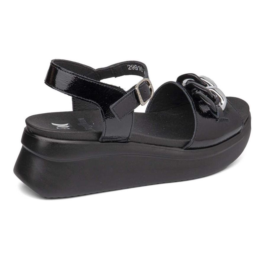 Sandalias Cuña Callaghan 29910 Llana Mujer Negras | ECHFEMY