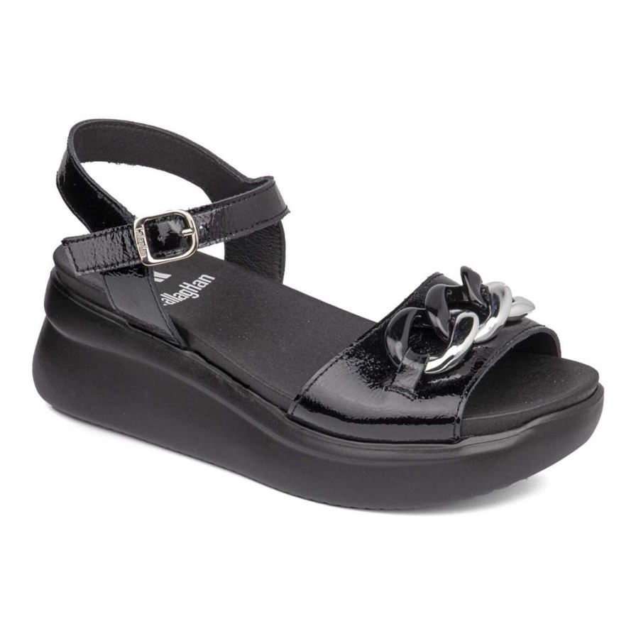 Sandalias Cuña Callaghan 29910 Llana Mujer Negras | ECHFEMY