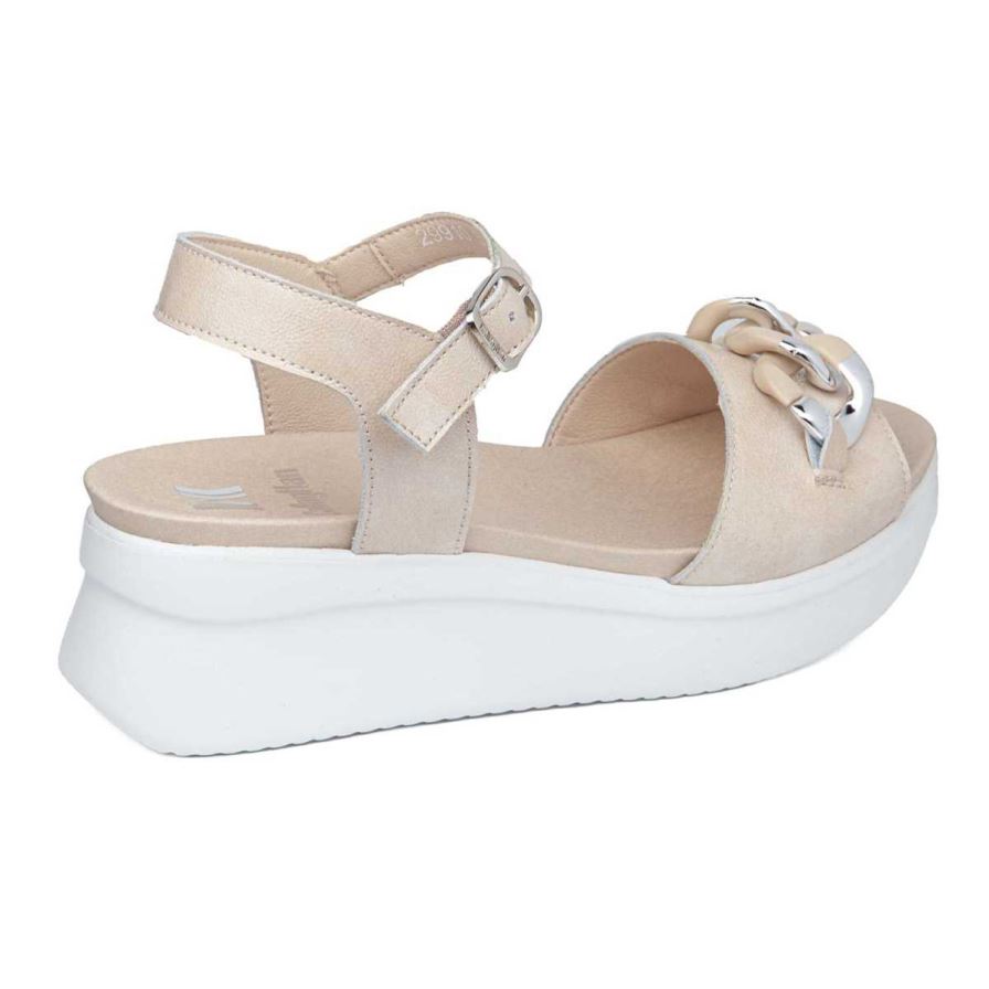 Sandalias Cuña Callaghan 29910 Llana Mujer Beige | ECMDOHG