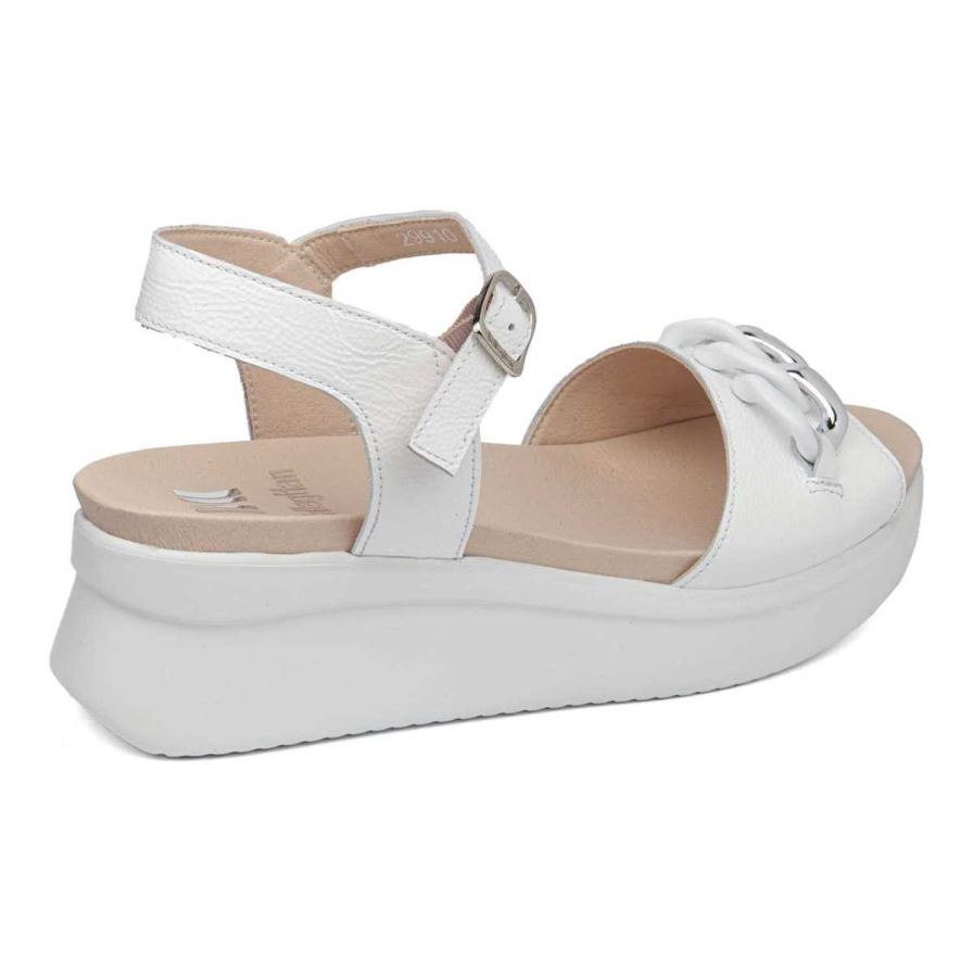 Sandalias Cuña Callaghan 29910 Llana Mujer Blancas | ECYXDFB