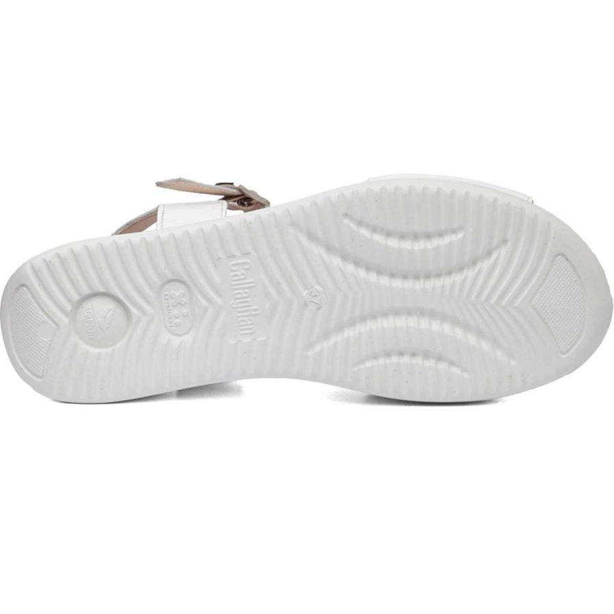 Sandalias Cuña Callaghan 29910 Llana Mujer Blancas | ECYXDFB