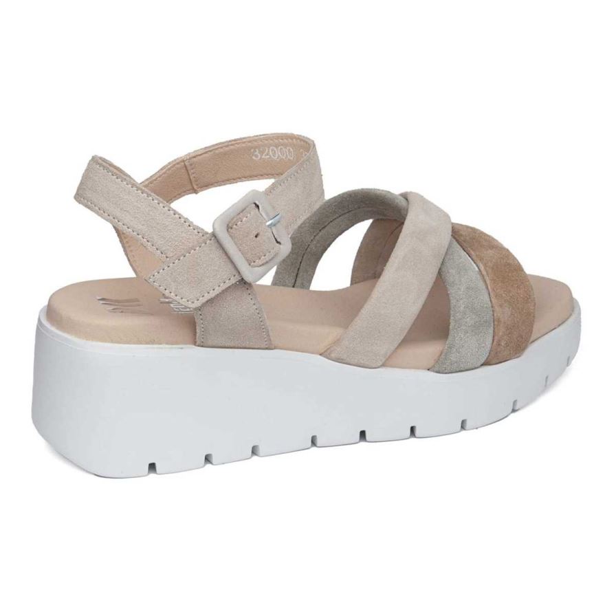 Sandalias Cuña Callaghan 32000 Bera Mujer Beige | ECACHPN