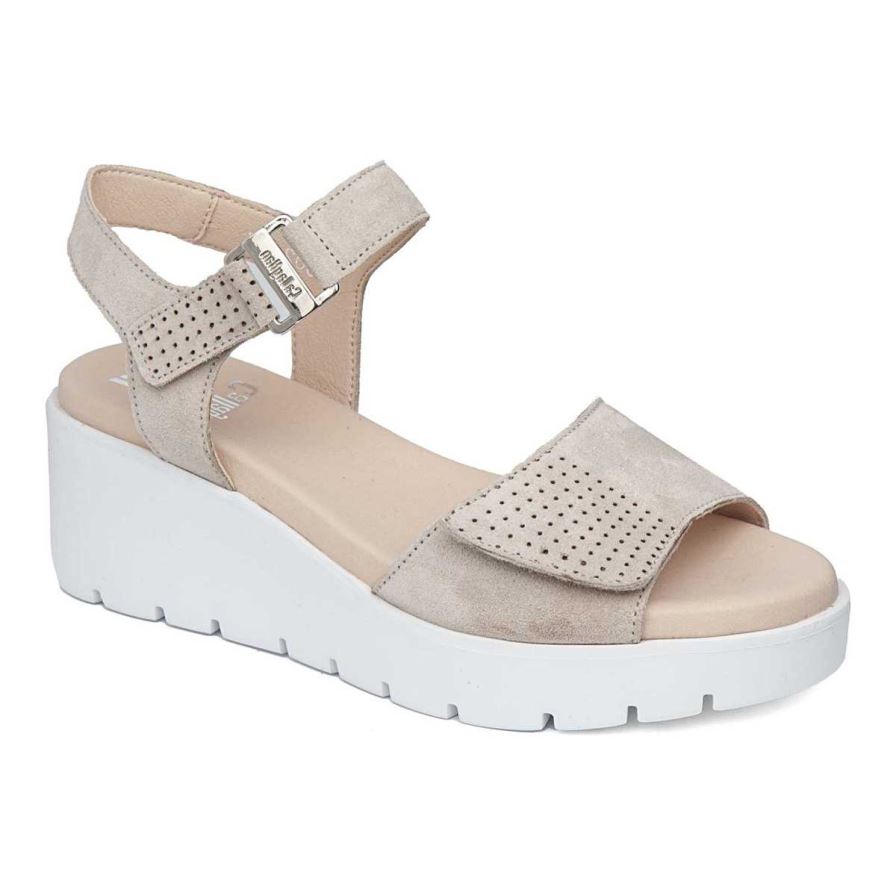 Sandalias Cuña Callaghan 32002 Bera Mujer Beige | ECQDJFM